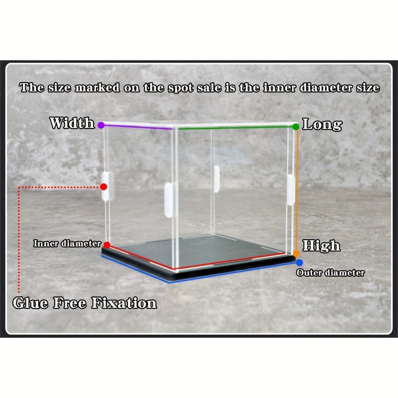 Acrylic Display Box Case Dustproof Tray Model Glass 20 32x20 32x39 88 Cm