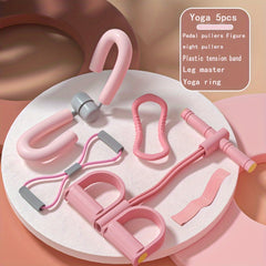 5pcs Yoga Set Leg Clip Stretching Ring Resistance Rope Puller Band