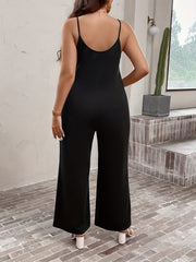 Casual Jumpsuit Women's Plus Solid Wide Leg Cami Jumpsuit