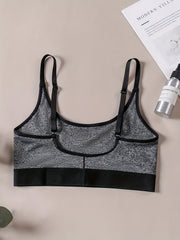 Contrast Binding Sports Bra Yoga Running Bra