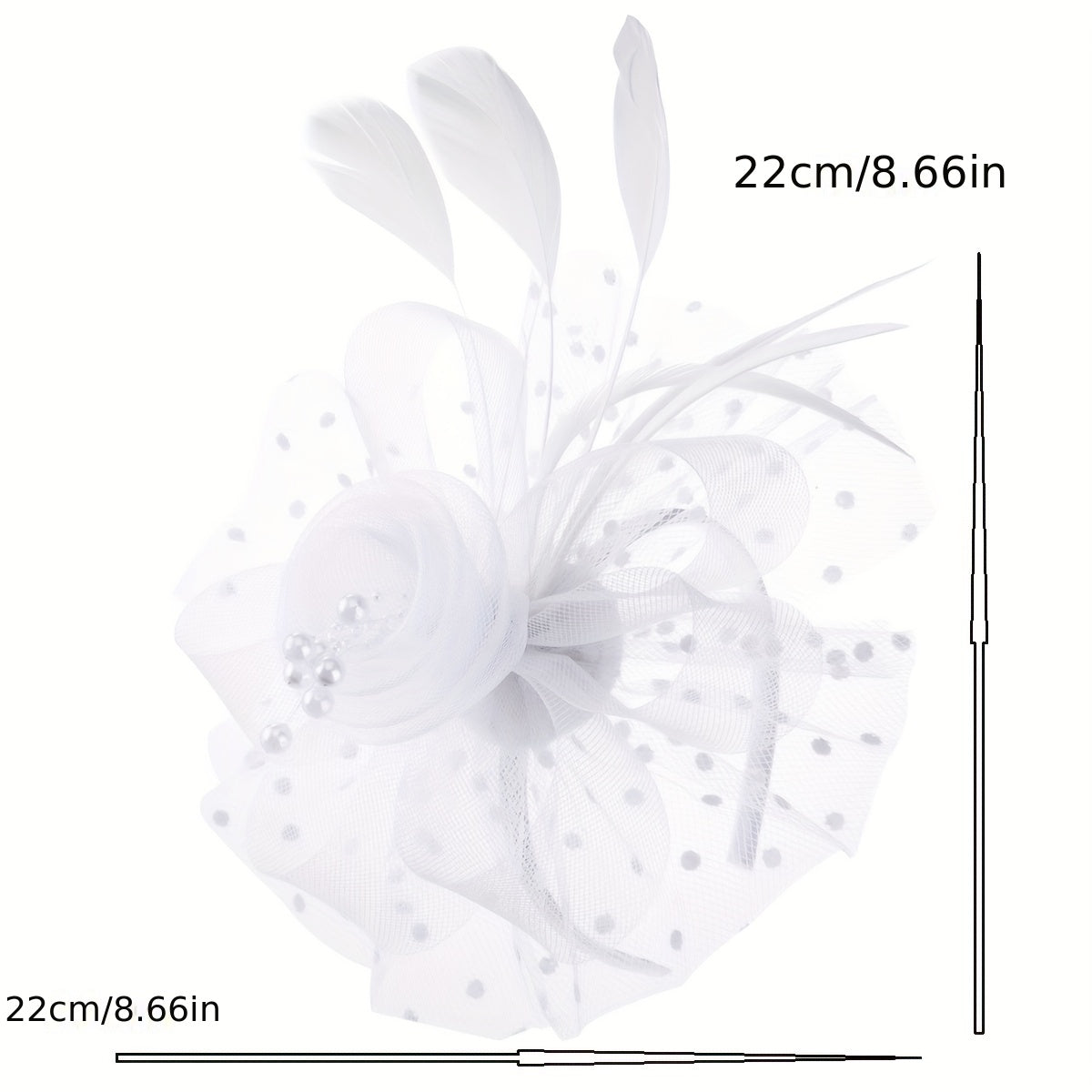 Flower Faux Feather Headband Mesh Hair Band Tea Party Horse Race Derby Hat Acces