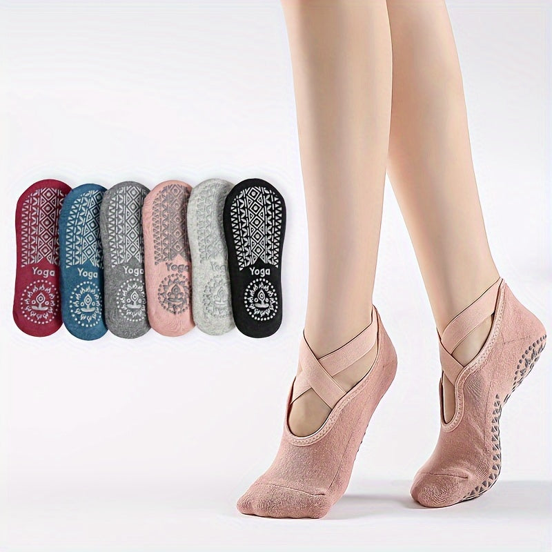 Cross Strap Yoga Socks Non-slip Ankle Socks for Pilates Dance