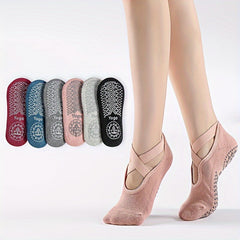 Cross Strap Yoga Socks Non-slip Ankle Socks for Pilates Dance