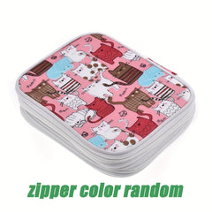 Double Layer Crochet Storage Bag Hand Knitting Organizer Zipper Mesh Pocket