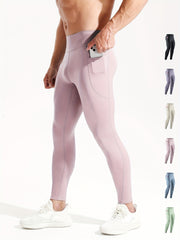 Men's High Waist Compression Legging Breathable Tights Sports Underlay Pants