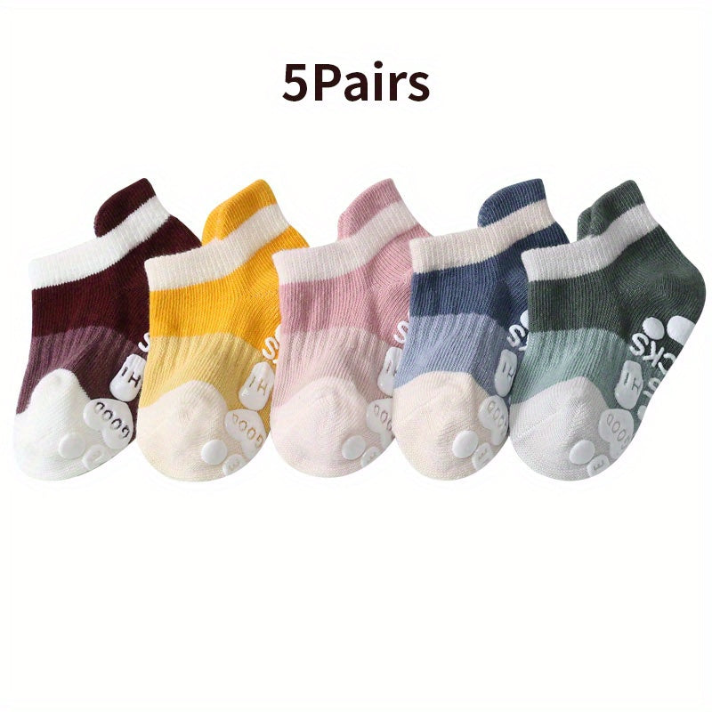 5 Pairs Baby Cartoon Anti-Skid Cotton Socks for Floor & Trampol