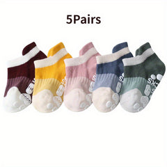 5 Pairs Baby Cartoon Anti-Skid Cotton Socks for Floor & Trampol