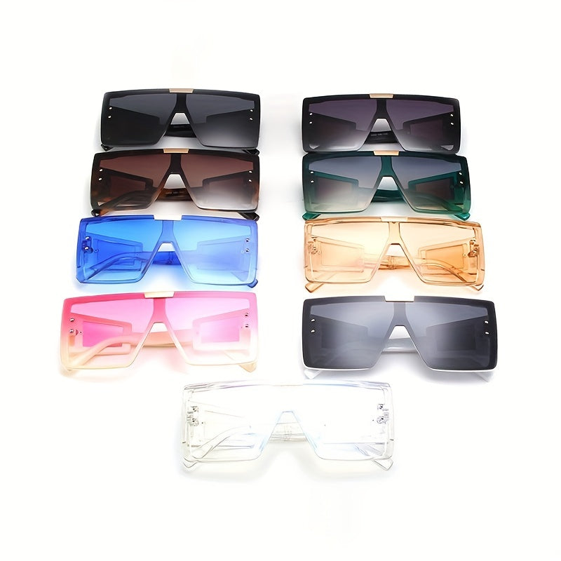 Square Frame Sunglasses One Piece Sunnies Wide Legs Small Windows