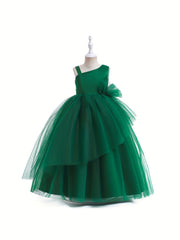Girls Mesh Puffy Princess Dress Gown For Party or Wedding