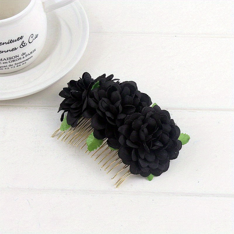 Flower Hair Comb Bridal Hair Comb Side Comb Floral Hair Accessories For Wedding