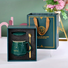 Christmas Gift Santa Claus Ceramic Cup with Spoon