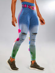Women's Jeans Yoga Leggings High Waist Outdoor Workout