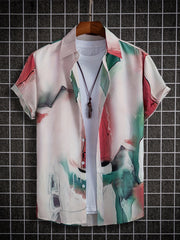 Men's Casual Short Sleeve Shirt for Summer Vacation