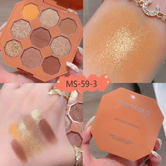 9-Color Eyeshadow Palette Matte Pearly Glitter Earth Tones