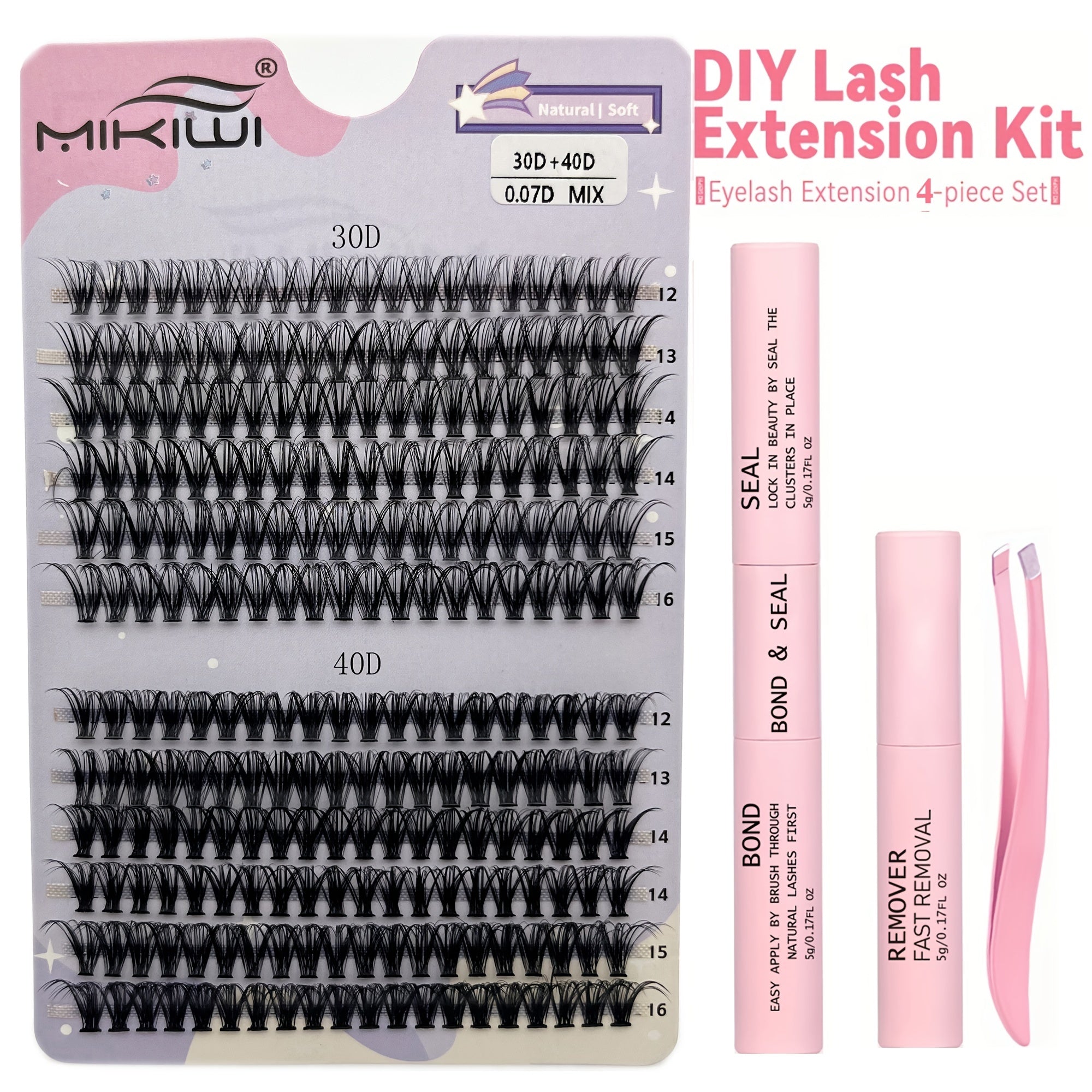 280pcs Soft Natural D Curling Individual Cluster Lashes for Eyelash Extensions