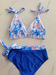 Tie Dye V Neck Bikini Set