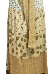 Floral Print Colorblock Maxi Dress