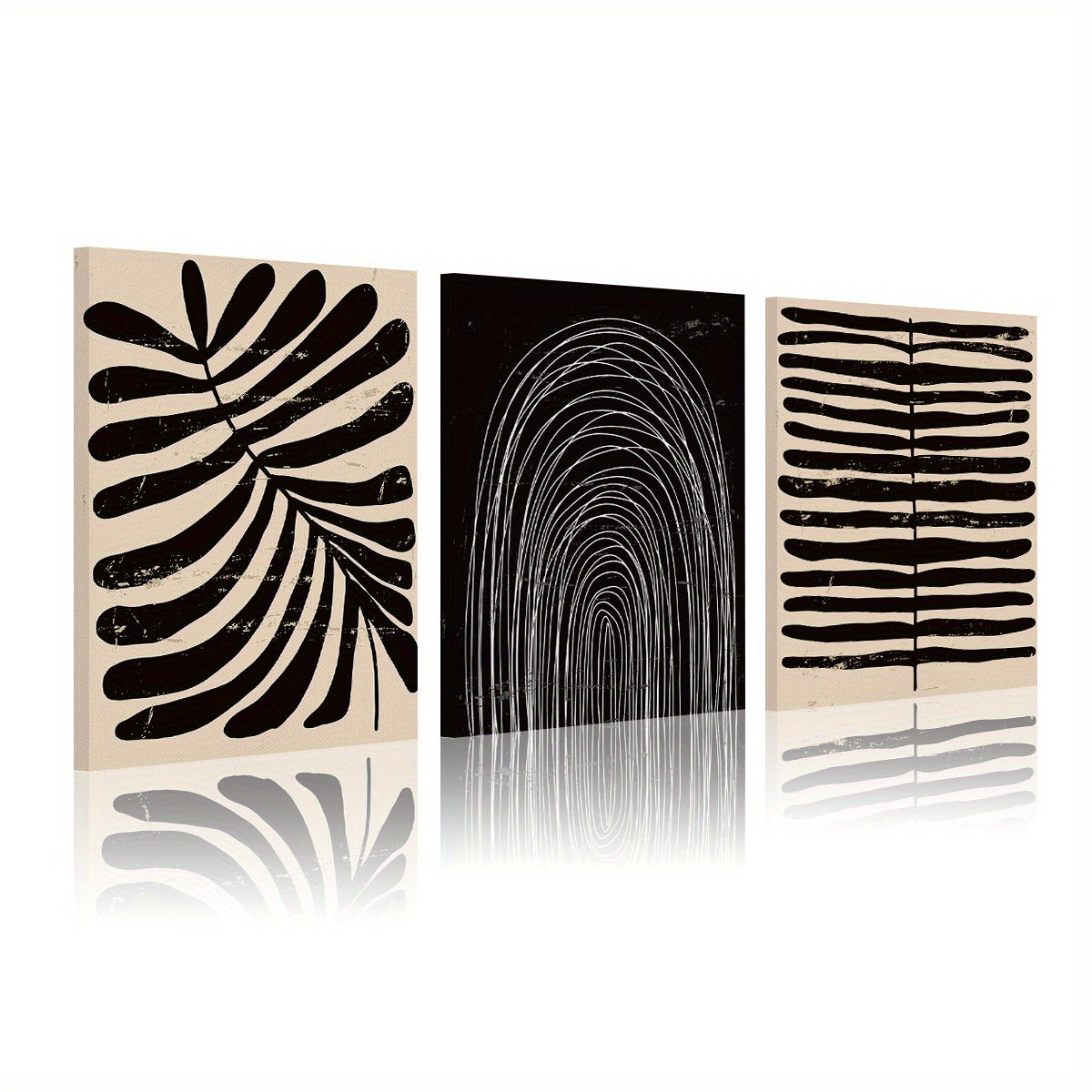 3pcs Boho Dark Yellow Plant Canvas Prints