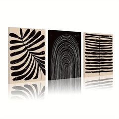 3pcs Boho Dark Yellow Plant Canvas Prints