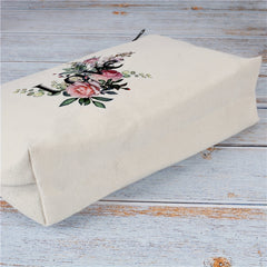 Floral Pattern Cosmetic Bag Travel Make Up Pouch Zipper Organizer