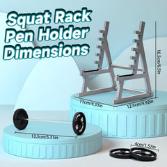 Weightlifting Squat Pen Holder with Barbell Decoration