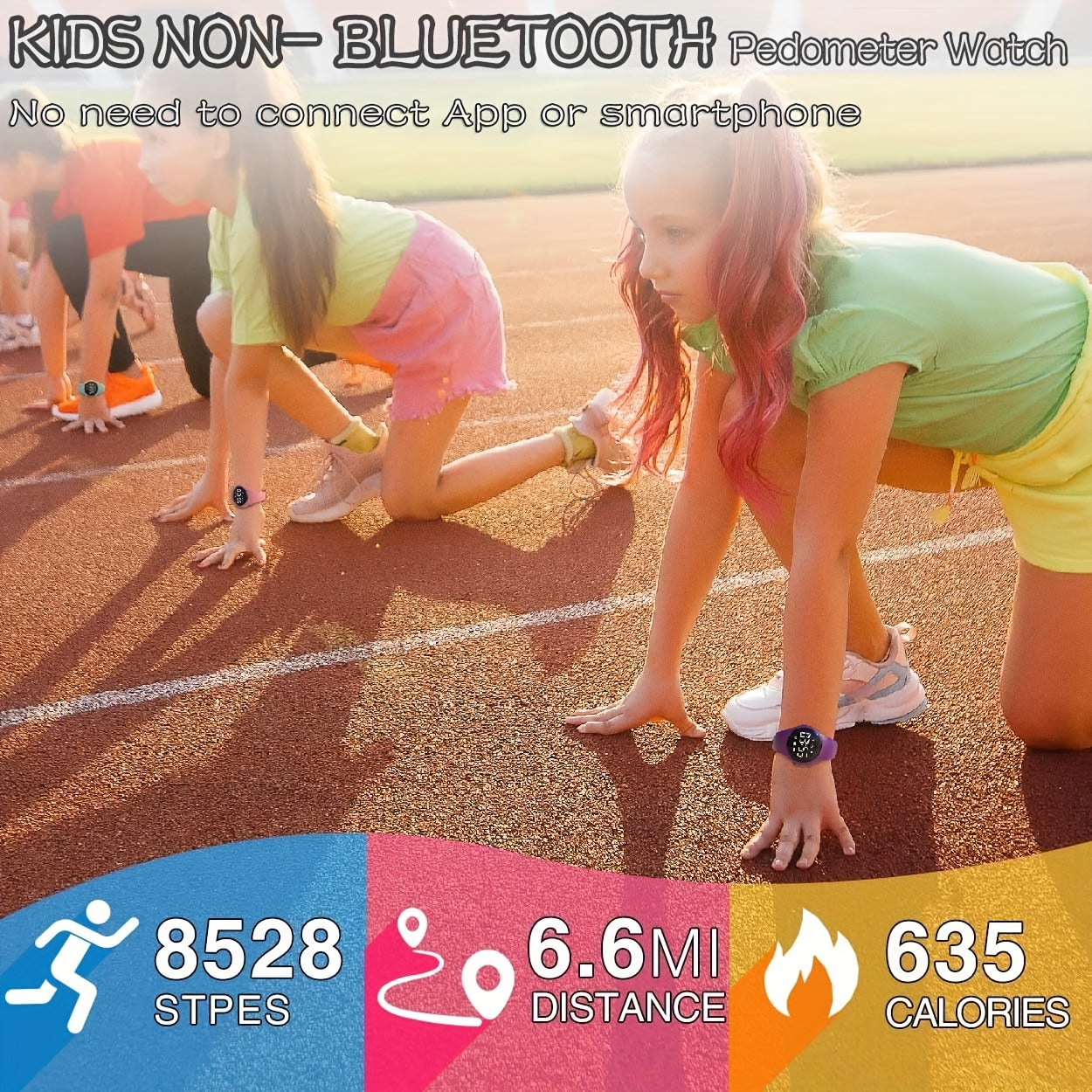 Girls Fashionable Multifunctional Sports Watch Set USB Charging Rechargeable