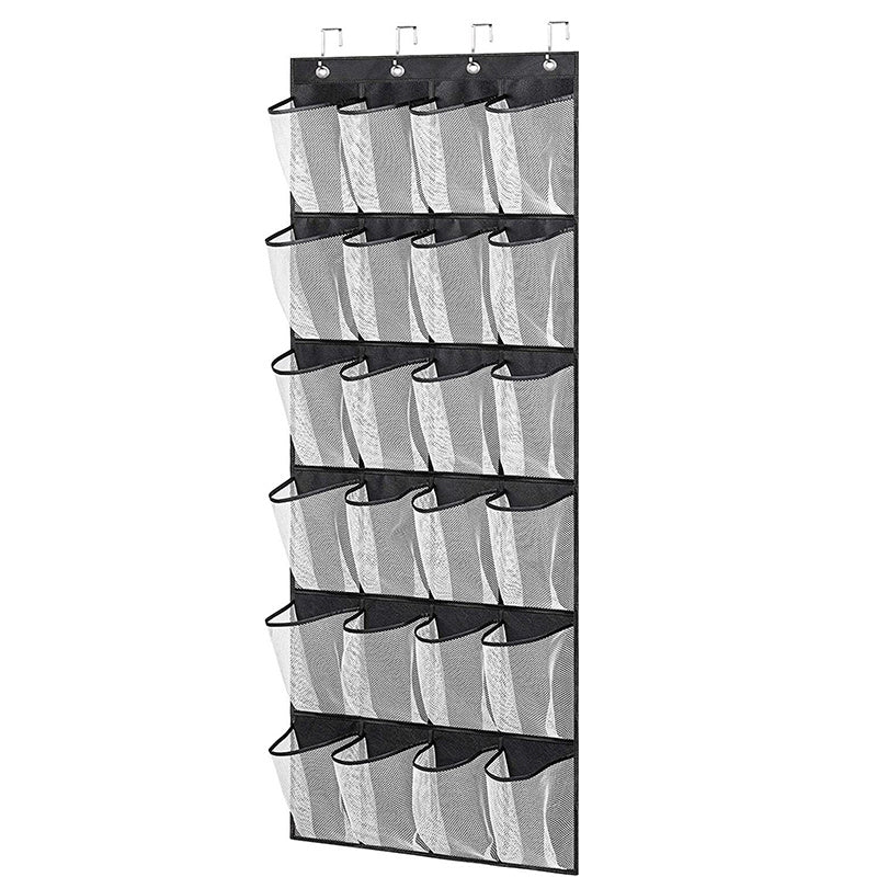 Over The Door Shoe Organizer Hanging Closet Storage Bag Rack With 24 Pockets
