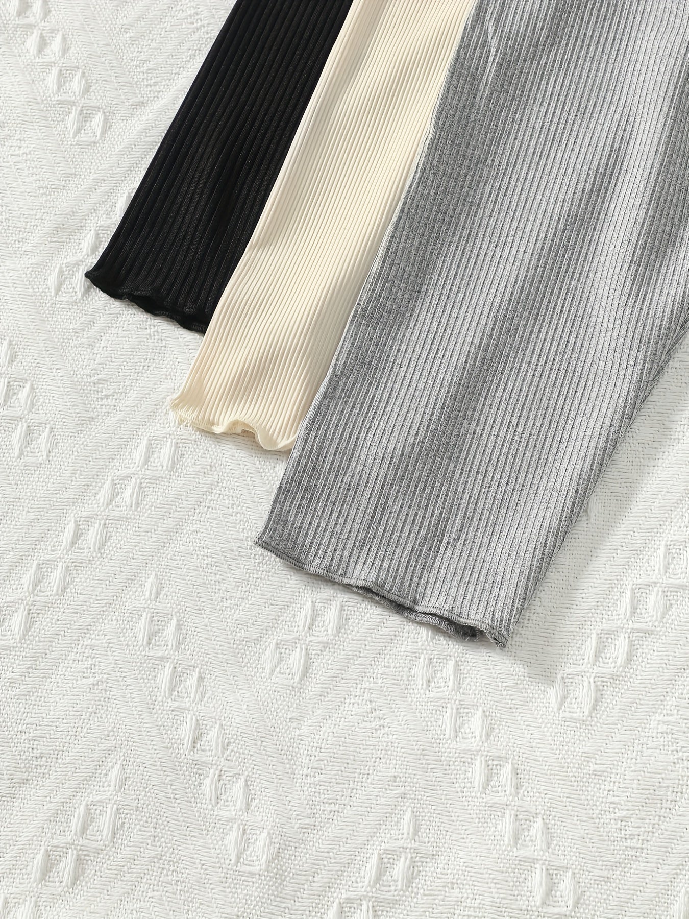 3pcs Girls Cropped Pants Set High Elastic Summer