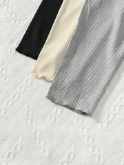 3pcs Girls Cropped Pants Set High Elastic Summer