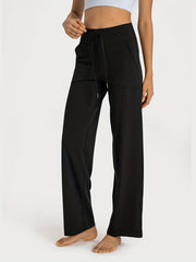 Wide Leg Causa Sports Pants Elastic Waist Casual Fitness Pants