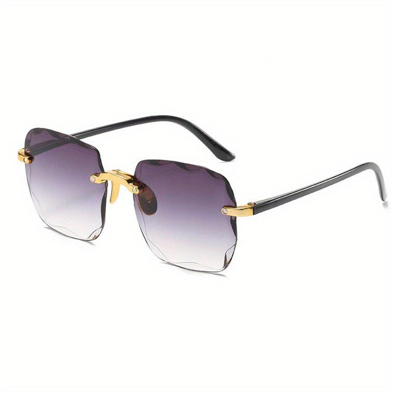 Rimless Square Sunglasses Women Outdoor Travel Eyewear