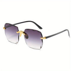 Rimless Square Sunglasses Women Outdoor Travel Eyewear