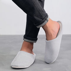 Men's Striped Soft Slides Slippers Shoes For Indoor Outdoor