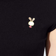 Rhinestone Rabbit Metal Pin Decorative Clothes Holiday Gift