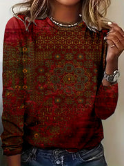 Graphic Print Crew Neck Sweatshirt for Women