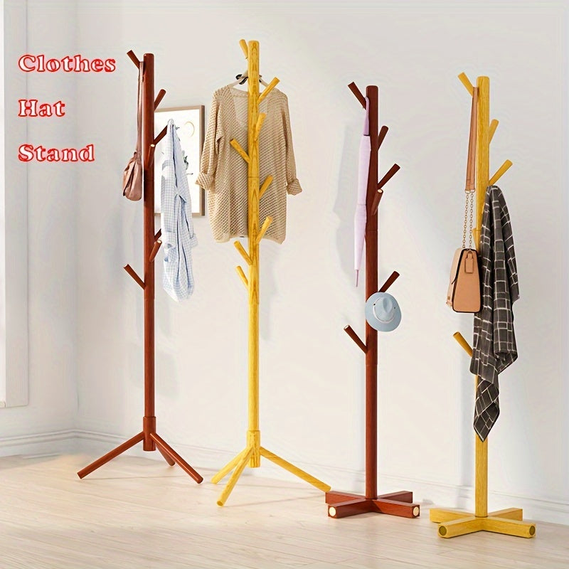 Solid Wood Floor Clothes Stand Rack Triangle & Cross Sanded Smooth Surface