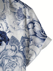 Men's Floral Print Short Sleeve Hawaii Shirt
