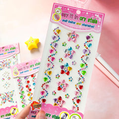 3D Diamond Stickers Acrylic Butterfly Crown Flowers DIY Crafts