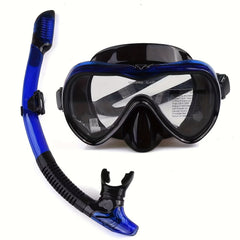 Dry Breathing Tube & Diving Goggles Set - High Definition Glass Lenses
