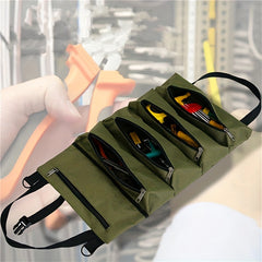 Canvas Tool Roll Up Bag with Zipper Tote