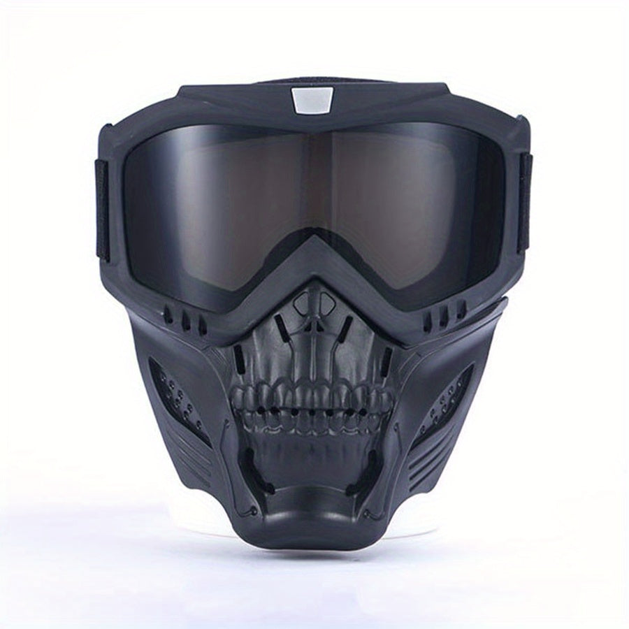 Detachable Skull Goggle Mask Protective Glasses Adjustable Face Shield