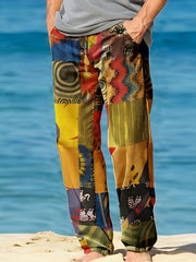 Boho Style Men's Loose Straight Leg Pants for Beach Vacation