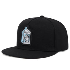 Milk Bottle Embroidery Snapback Hat Hip Hop Cartoon Baseball Cap