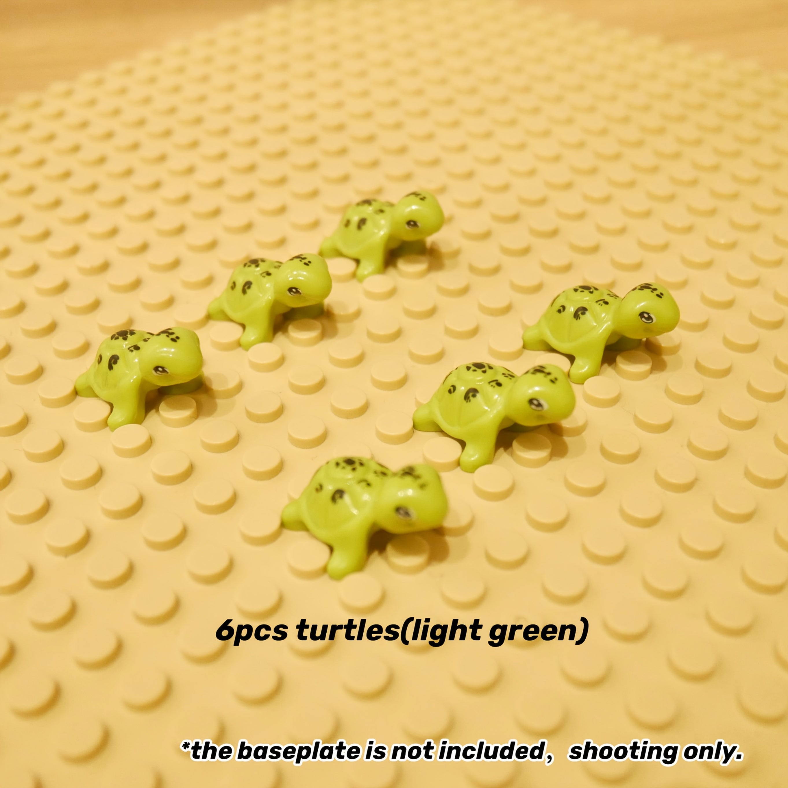 6pcs Turtle Building Block Accessories Dark & Light Green