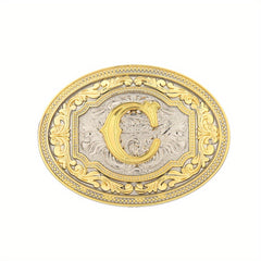 Embossed Letter Belt Buckle for Men