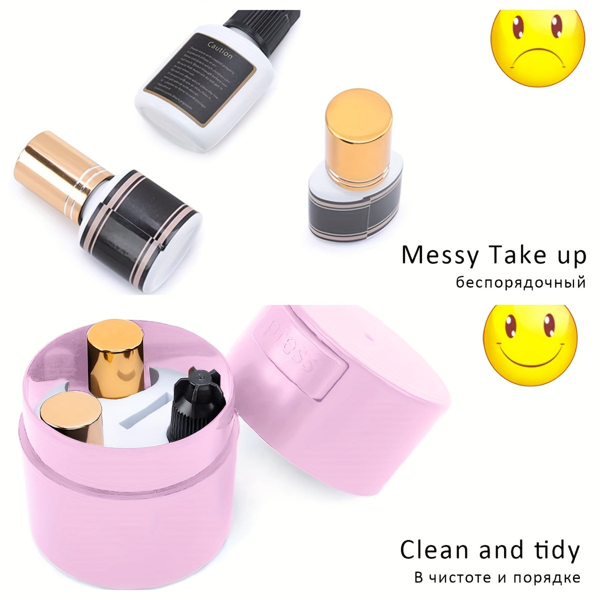 Sealed Eyelash Extension Container Makeup Case Cosmetic Storage Tank