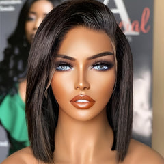 Straight Bob Lace Front Human Hair Wigs 13x4 Lace Frontal Bob Wigs Pre Plucked