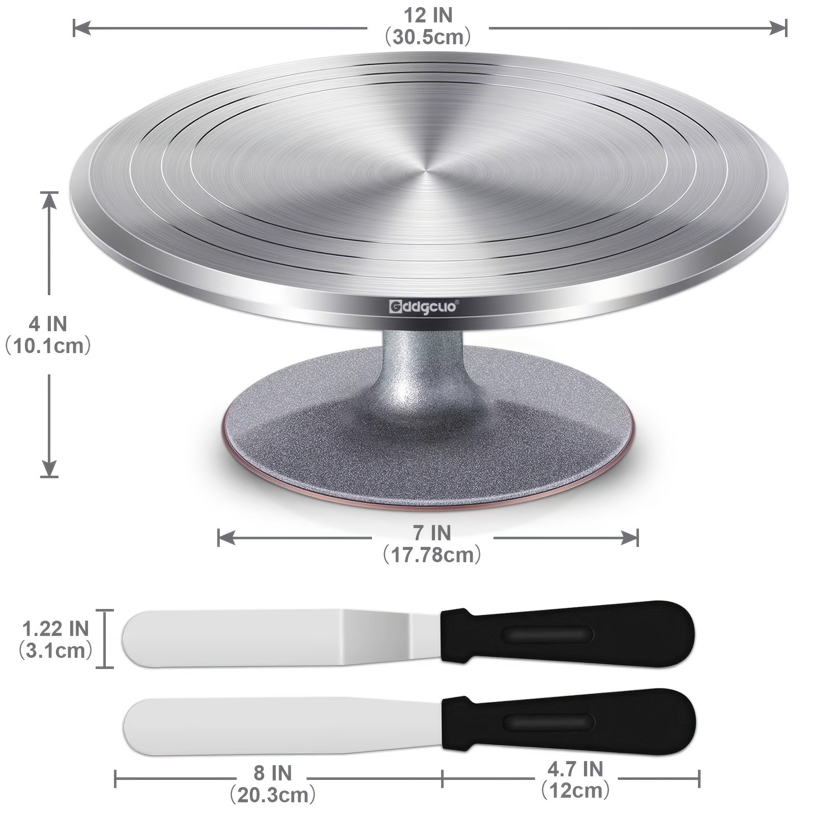 12 Inch Aluminum Revolving Cake Decorating Stand