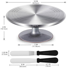 12 Inch Aluminum Revolving Cake Decorating Stand
