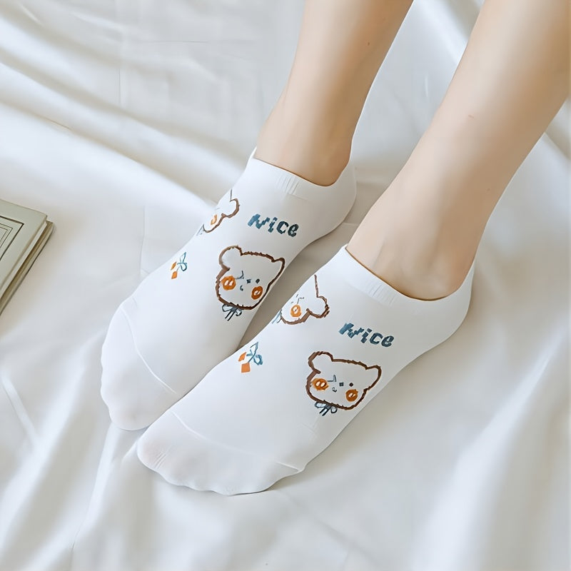 10 Pairs Cute Cartoon Boat Socks Pack Women's Stockings